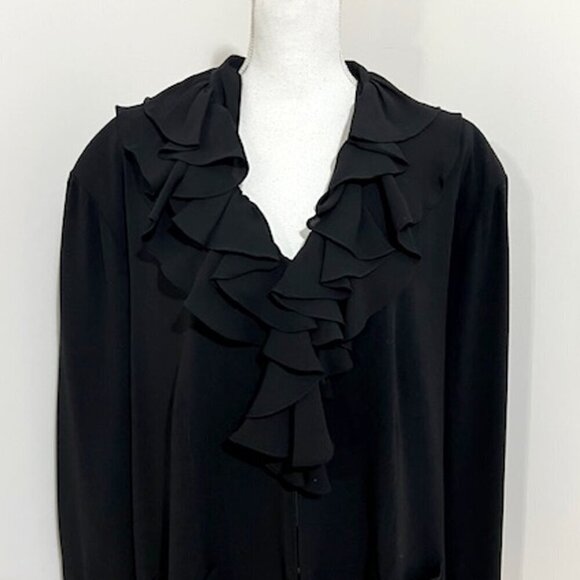 Marc Bouwer Black Zip Blazer w/ Removable Ruffle Trim Size 3X - Picture 2 of 9